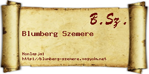 Blumberg Szemere névjegykártya